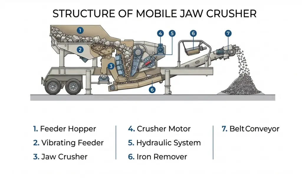 Parts of Mobile Jaw Crusher