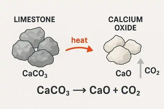 CaCO₃ → CaO + CO₂