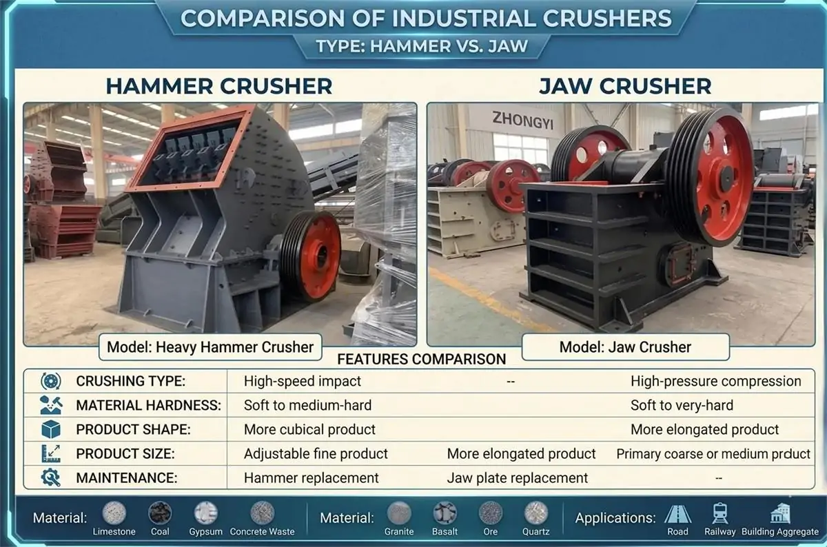 Heavy Hammer Crusher vs Jaw Crusher