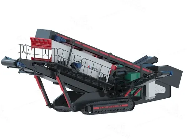 Track-mounted mobile screening station