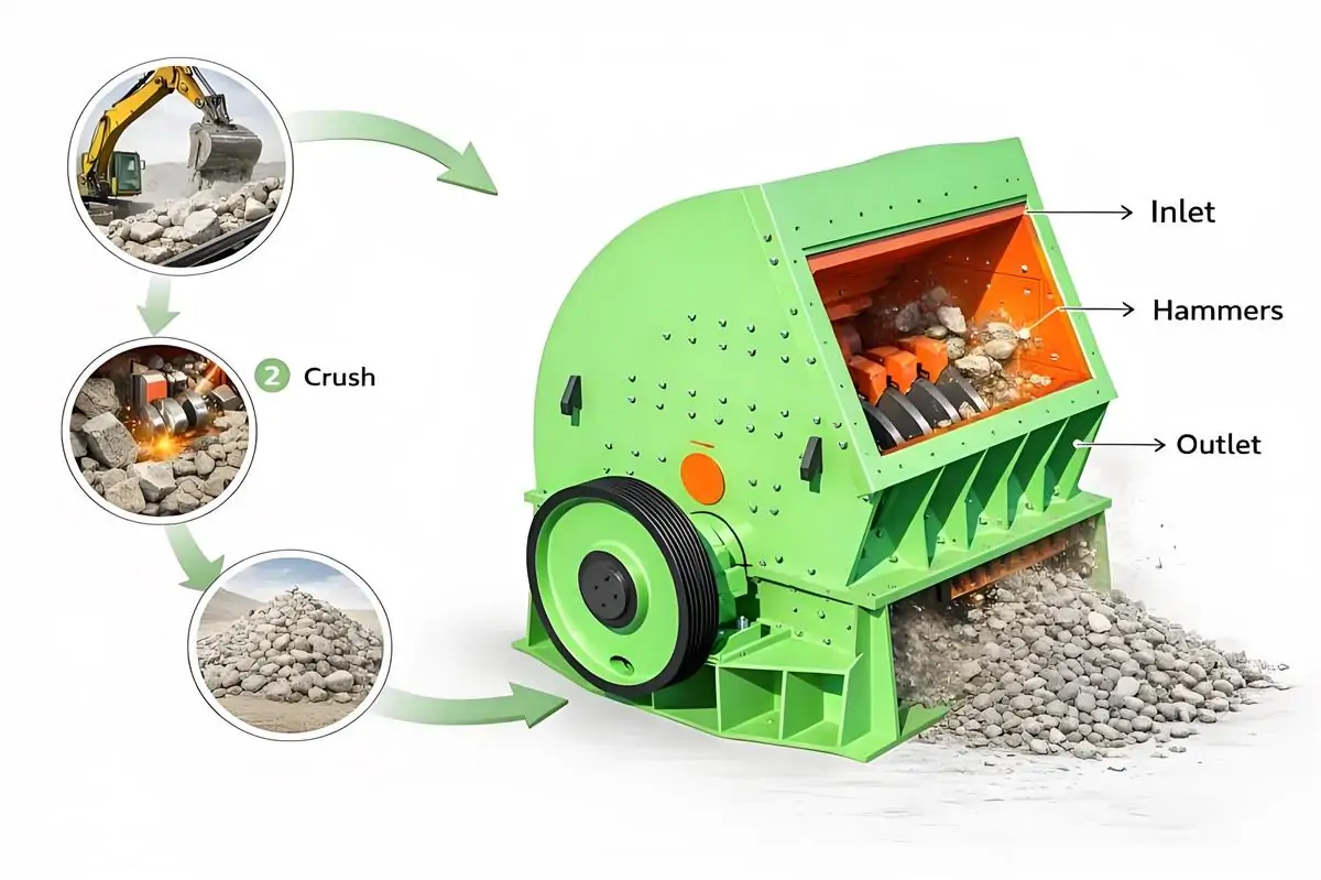 Hammer Crusher Working Principle