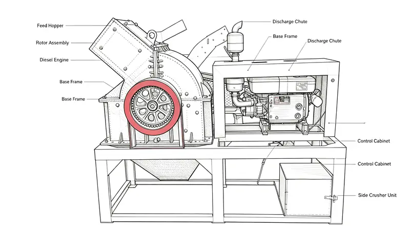 diesel powered mobile hammer crusher