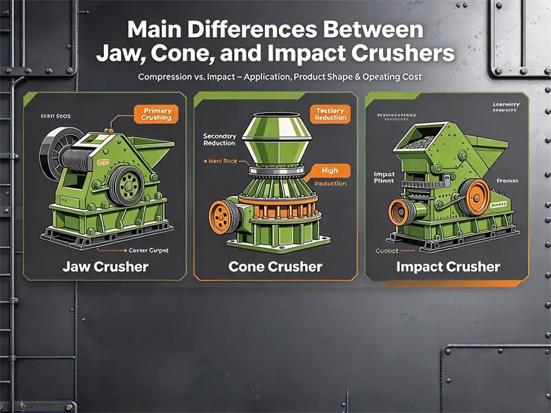 Jaw Crusher vs Cone Crusher vs Impact Crusher Differences & UsesBest Stone Crusher